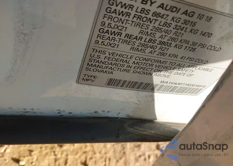 2019 Audi Q7 55 Premium z USA, uszkodzony, nr VIN WA1VAAF71KD016310